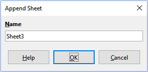 Append Sheet dialog