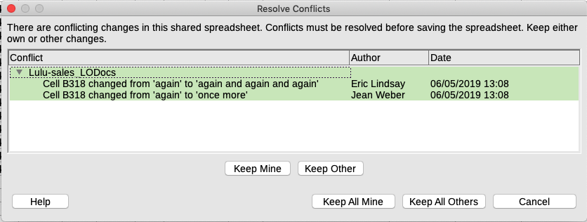 Figure 2: Resolve Conflicts dialog
…