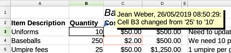 Figure 4: Showing details of the change
…