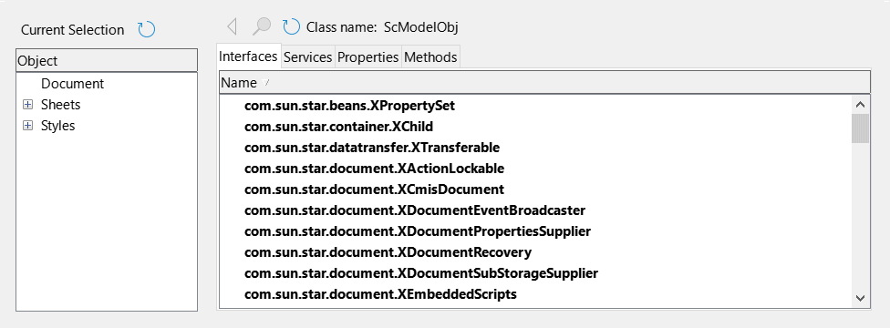 Object inspector window