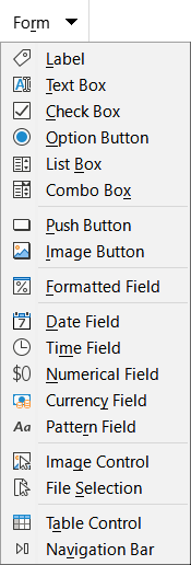 Form tab menu