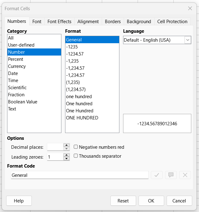 Formatting numbers
