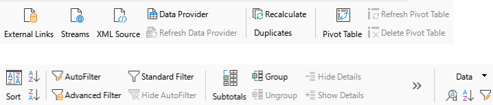 Data tab