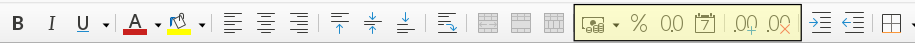 Number icons on Formatting toolbar