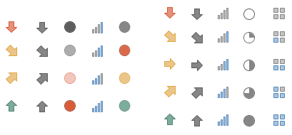 Icon sets with 4 and 5 icons