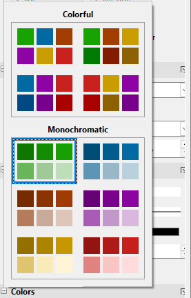 Color panel in Properties deck