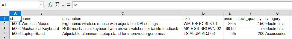 Resulting import of JSON file