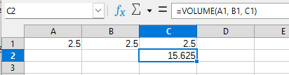 Use the Volume macro as a Calc function