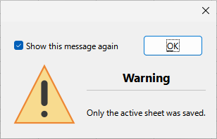 Saving active sheet warning