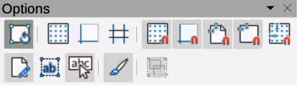 Options toolbar