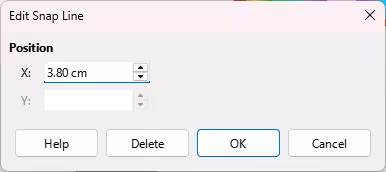 Edit Snap Line dialog