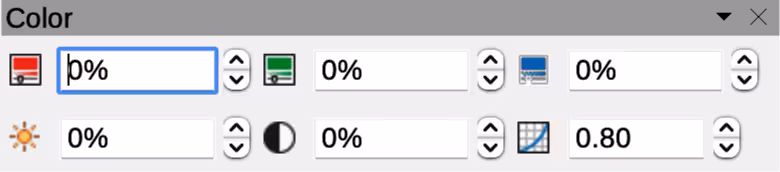 Color sub-toolbar