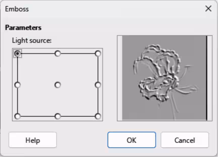 Emboss dialog
