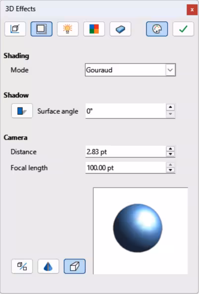 3D Effects dialog — Shading page