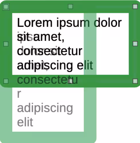 Example resizing a text box