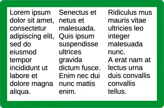 Example of text columns in a Draw object
