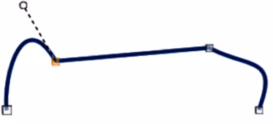 Example converting curved segment to line