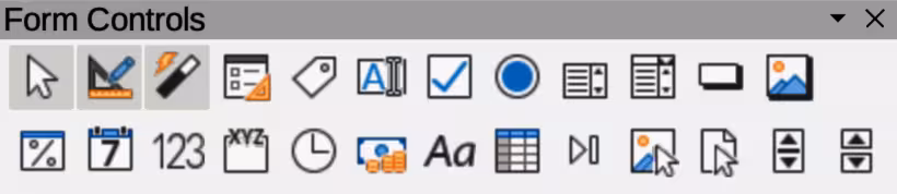 Form Controls toolbar