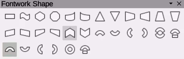 Fontwork Shape sub-toolbar