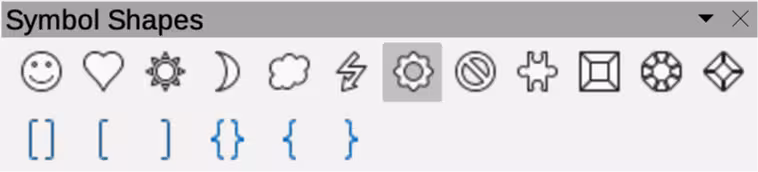 Symbol Shapes sub-toolbar