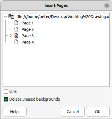 Figure 4: Insert Pages dialog