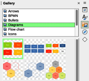 Figure 23: Gallery deck in Sidebar — Icon view