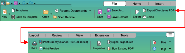 Figure 6: Tabbed User Interface — File tab