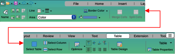 Figure 17: Tabbed User Interface — Table tab