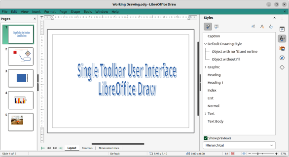 Figure 19: Single Toolbar & Sidebar User Interfaces