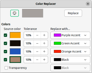 Color Replacer dialog
