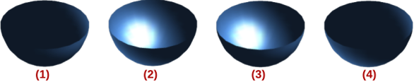 Examples of invert normals and double sided illumination
Invert Normals off; Double Sided Illumination off
Invert Normals on; Double Sided Illumination off
Invert Normals off; Double Sided Illumination on
Invert Normals on; Double Sided Illumination on