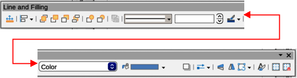 Line and Filling toolbar