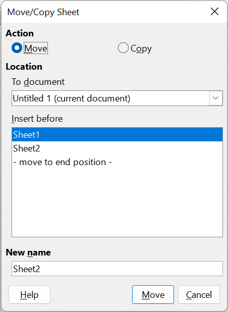 Move/Copy Sheet dialog