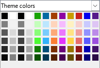 A palette of theme colors