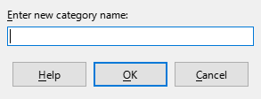 New Category dialog