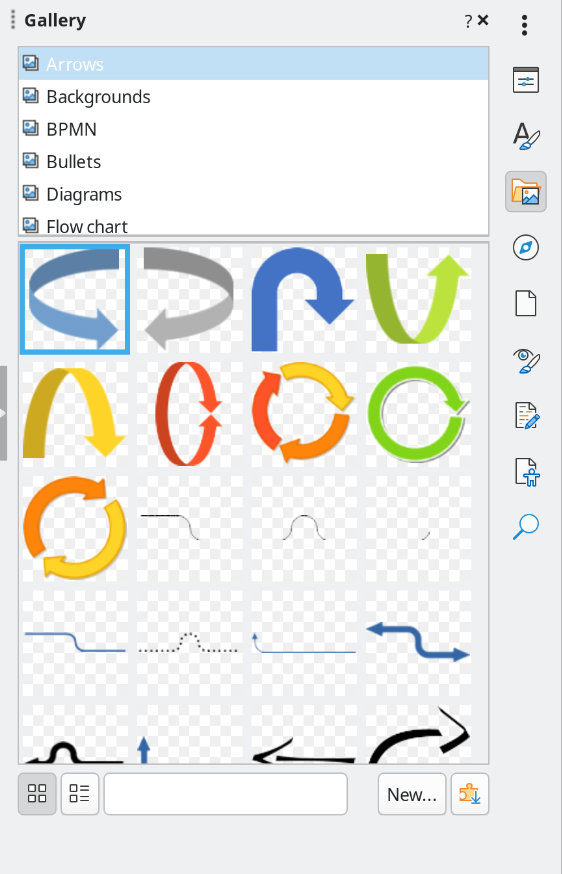 Gallery deck in Sidebar — Icon View