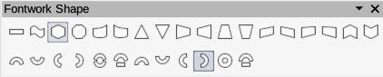 Fontwork Shape sub-toolbar
