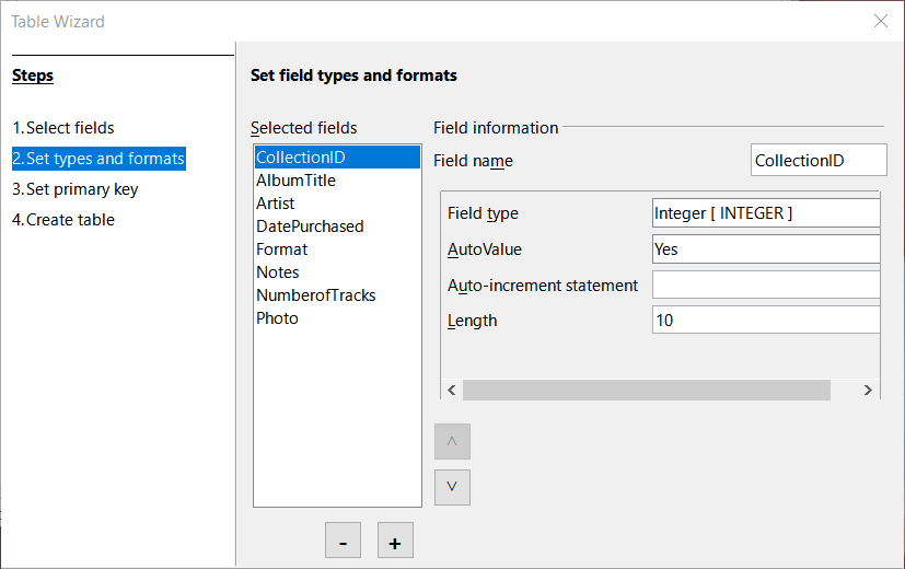 Changing field types