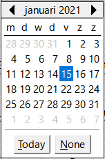 Calendar drop down