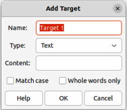 Add Target dialog