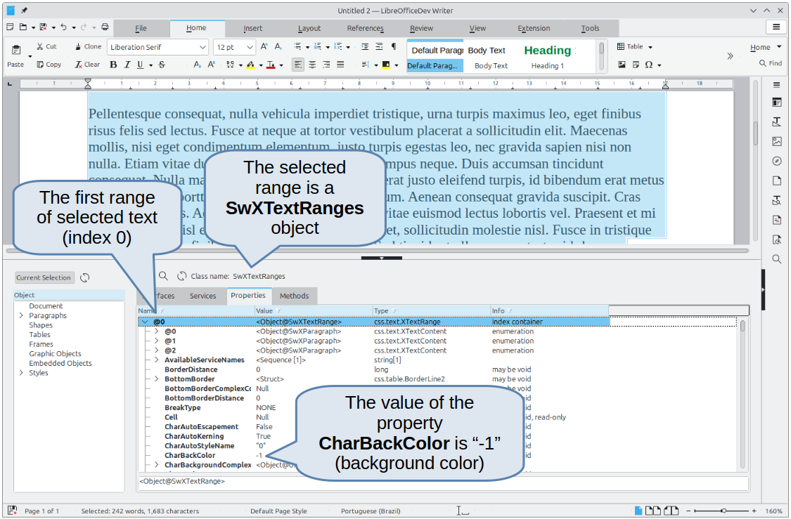Using the Object Inspector to find a property