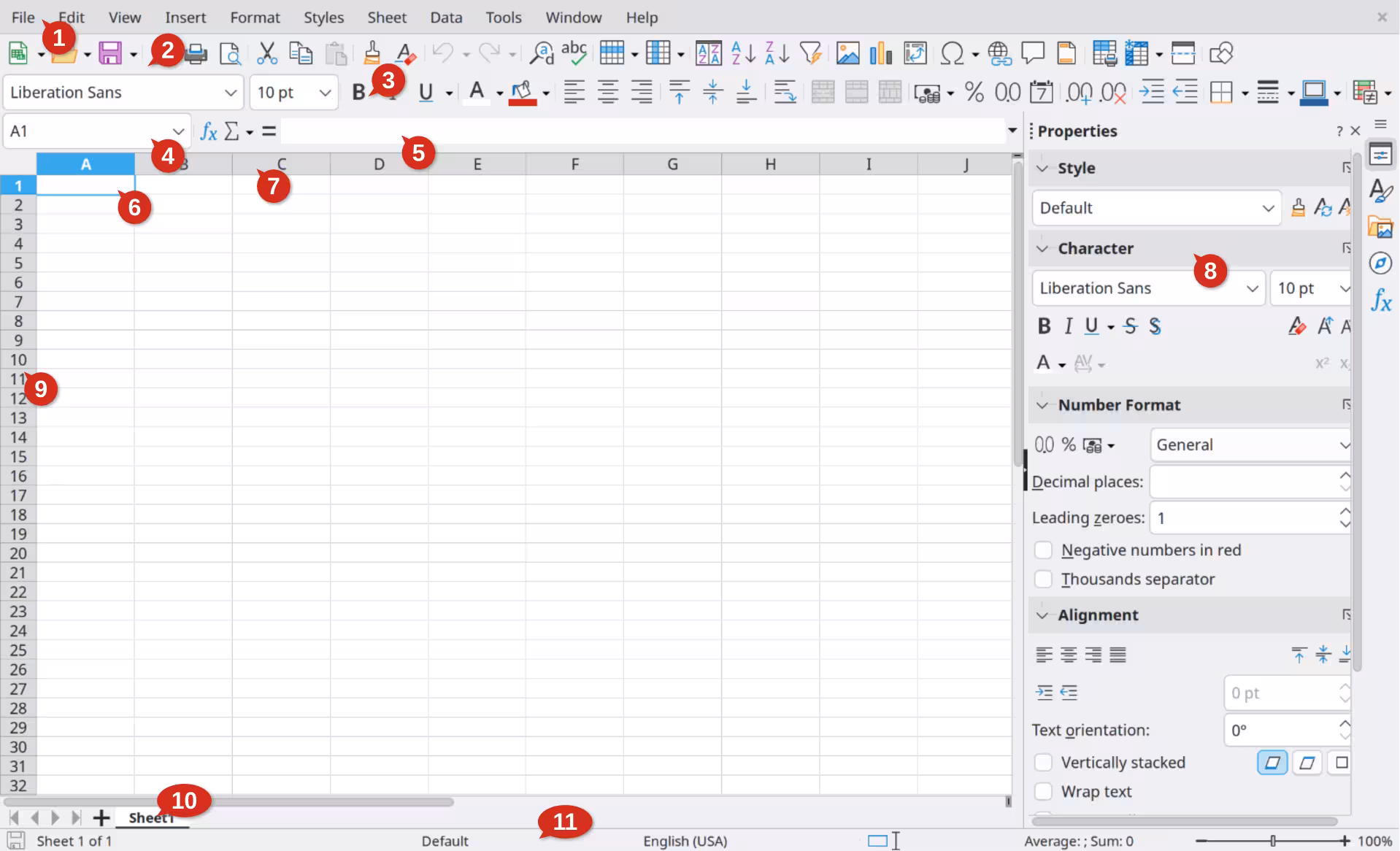 Calc main window