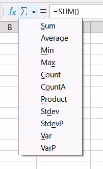 Select Function drop-down