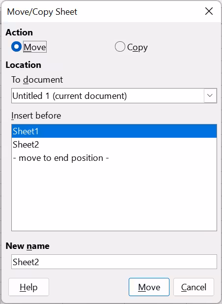 Move/Copy Sheet dialog