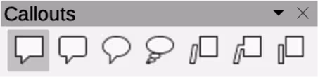 Callouts sub-toolbar