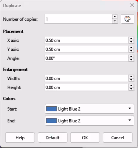 Duplicate dialog