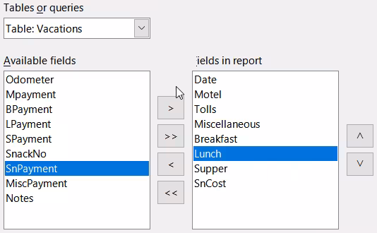 Adding fields to a report