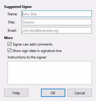 Signature Line dialog