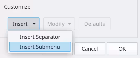 The Insert Separator option in the Insert drop‑down