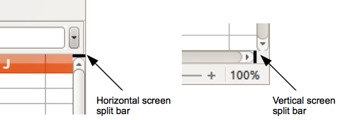 Split screen bars